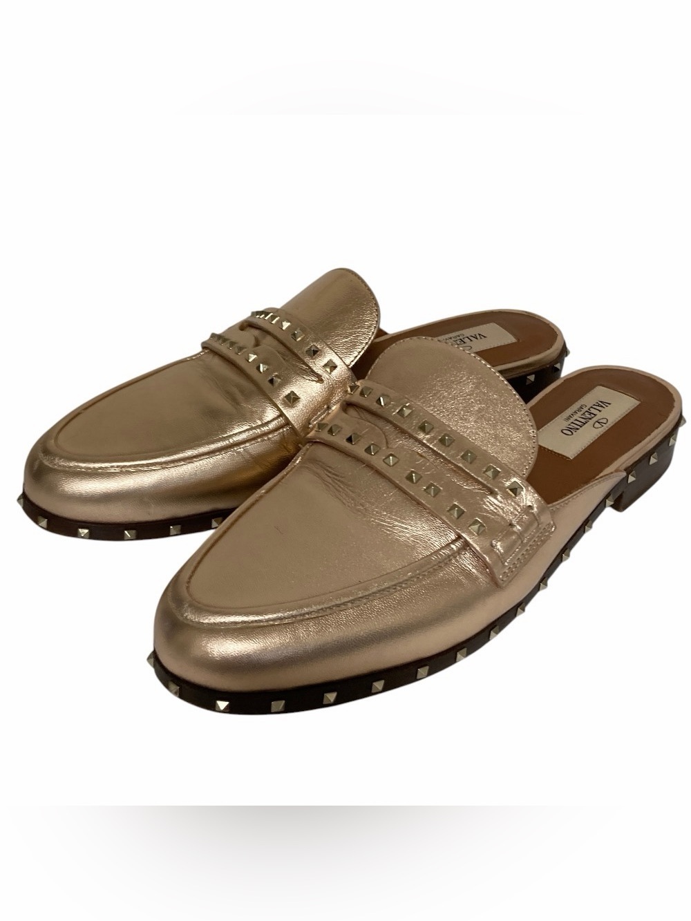 Valentino Garavani Metallic Leather Mules/ Loafers 35.5